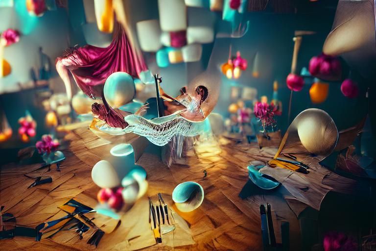 Dreamlike Musical Surrealism in Film Photography Style