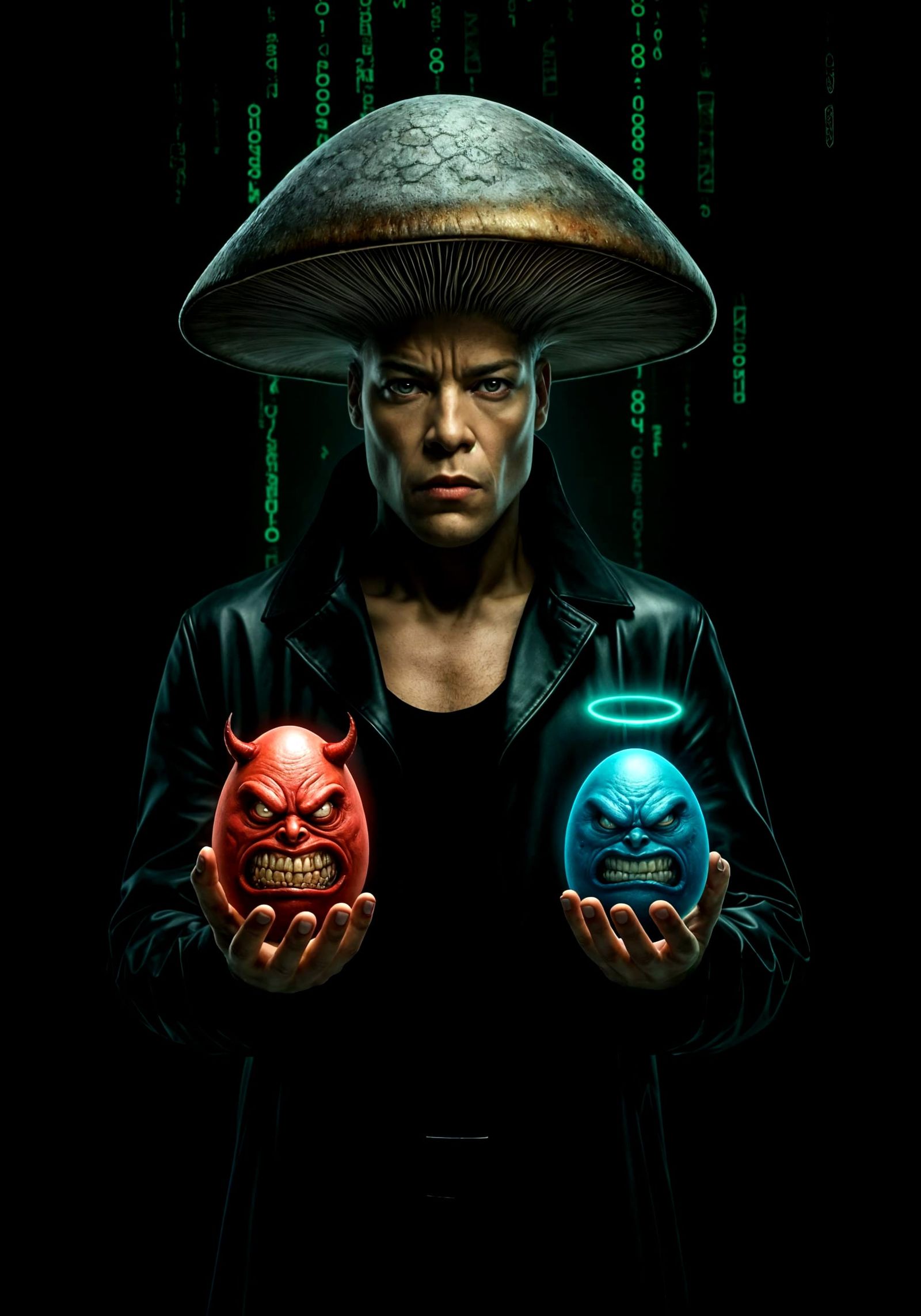 Morpheus Offers Grimacing Eggs in Dark Matrix Setting