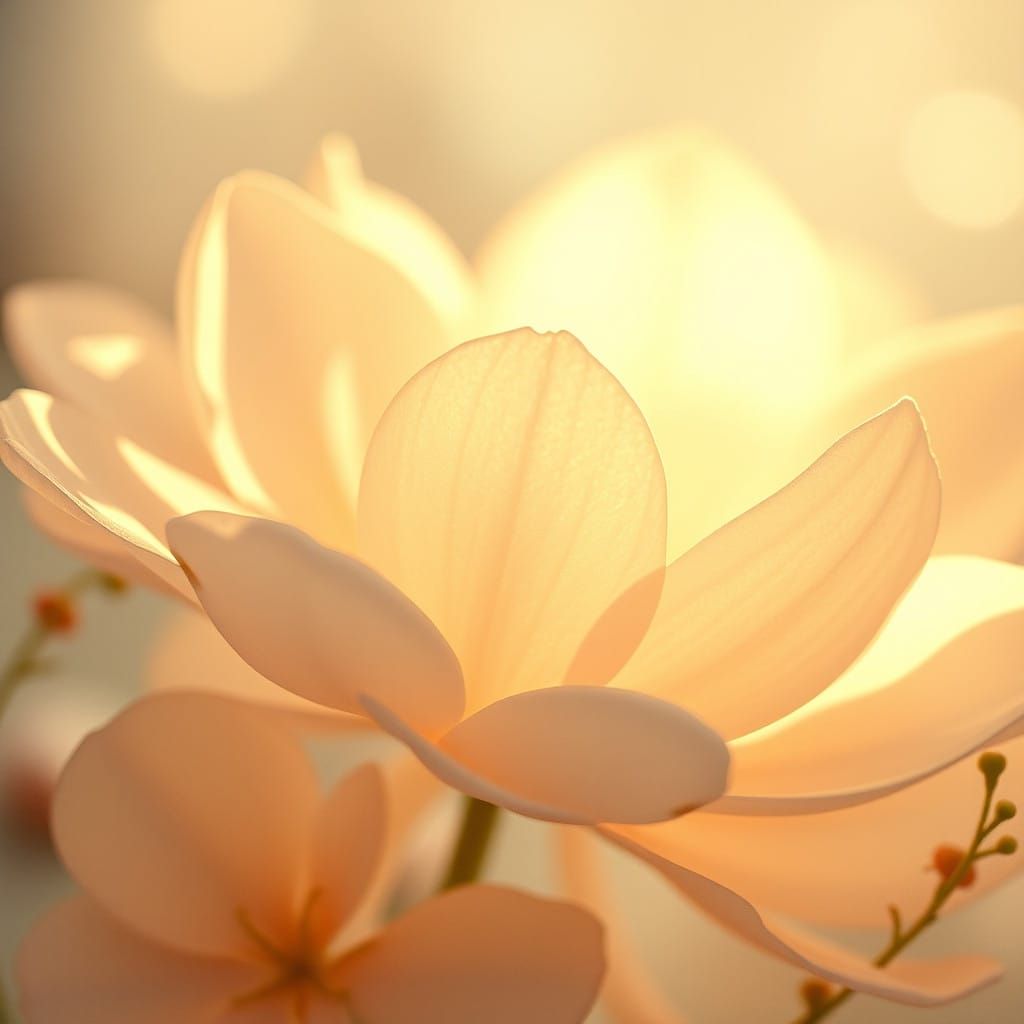 Romantic Floral Scene in Whimsical Style