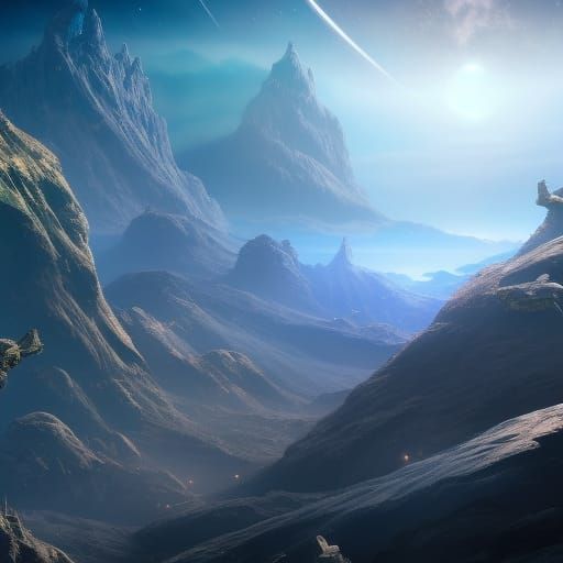 Space Planets in Detailed Digital Painting