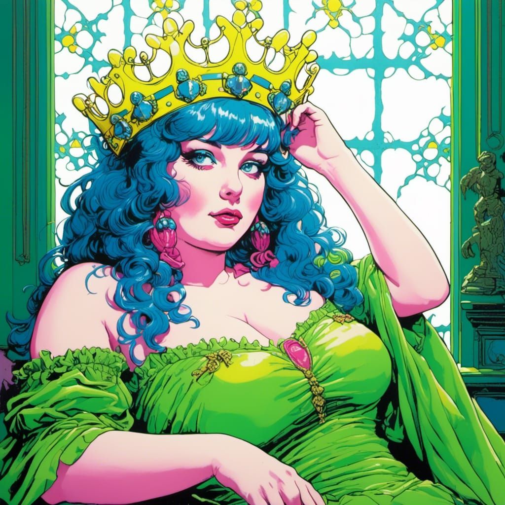 Neon Eighties Blue-Haired Princess