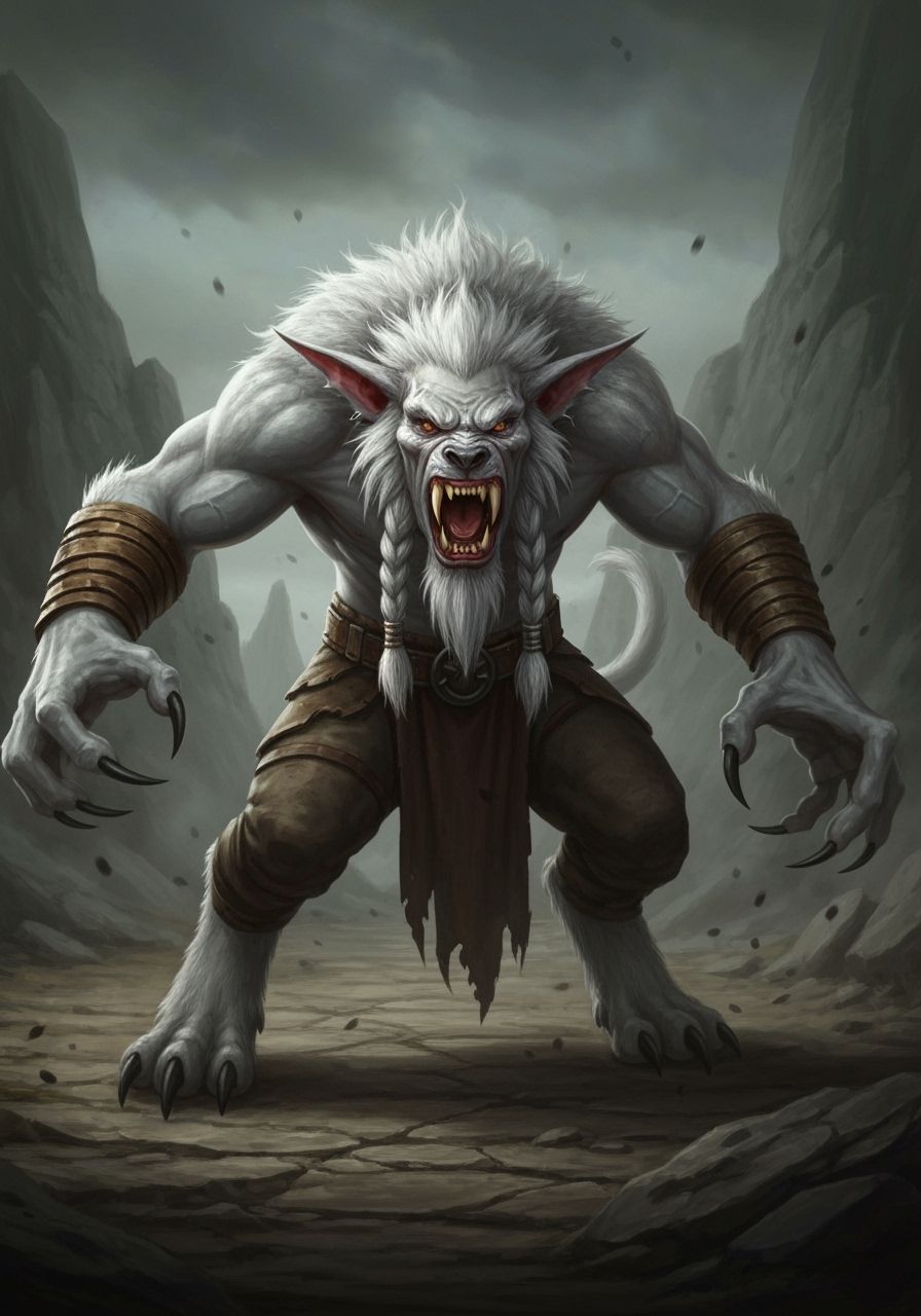 Genn Greymane Worgen Form: Expressive Alcohol Ink Art