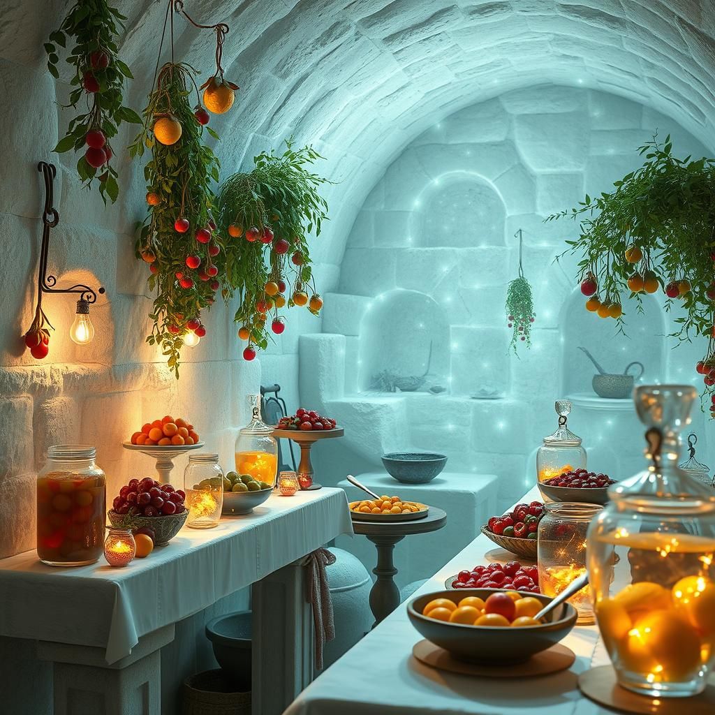 Enchanted Market with Fruits and Herbs