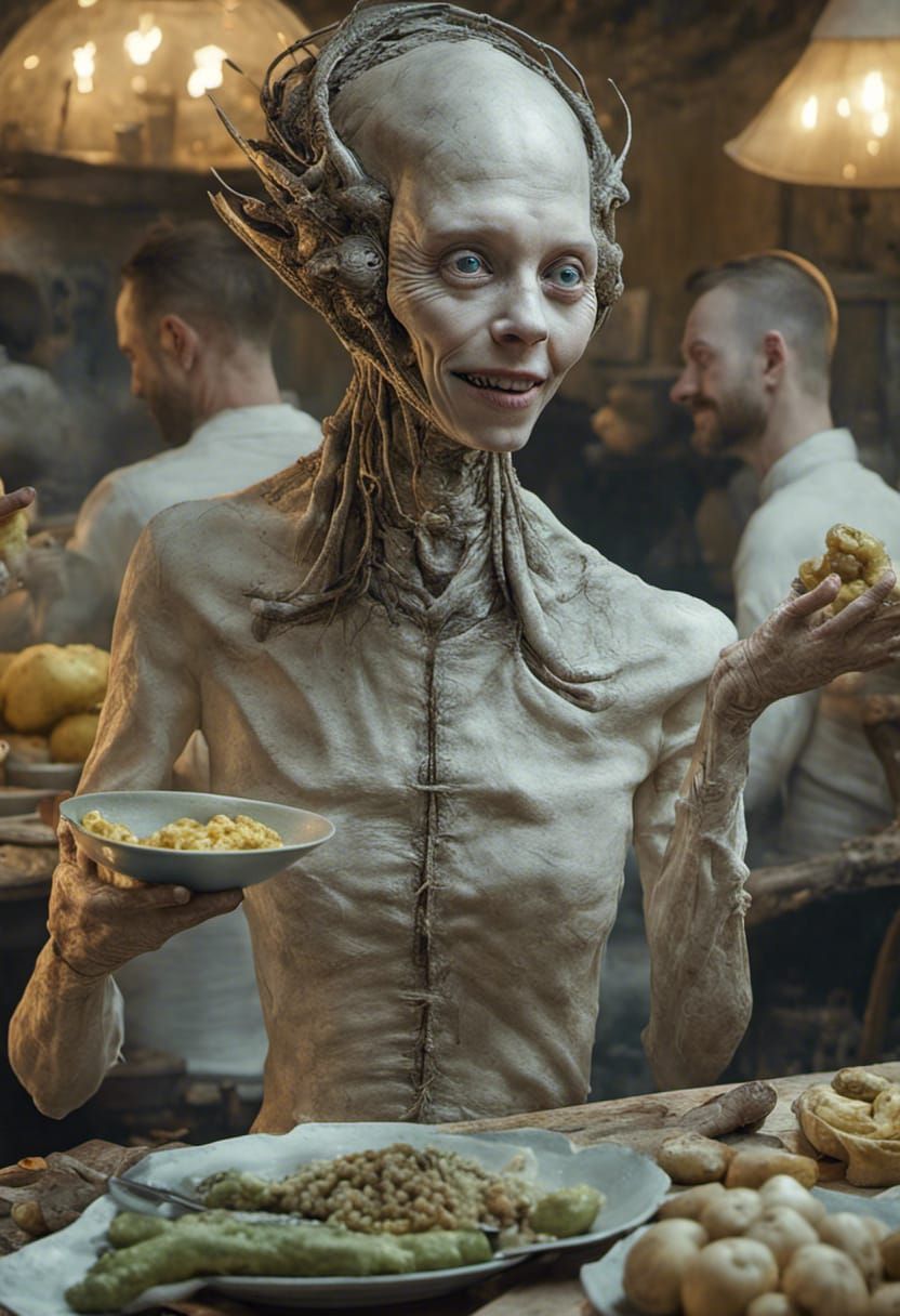 Dreamlike Feast of Bizarre Foods in Hyperrealistic Detail