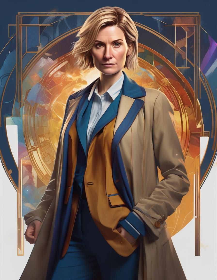 The 13th Doctor in a Triadic Color Concept Art Portrait