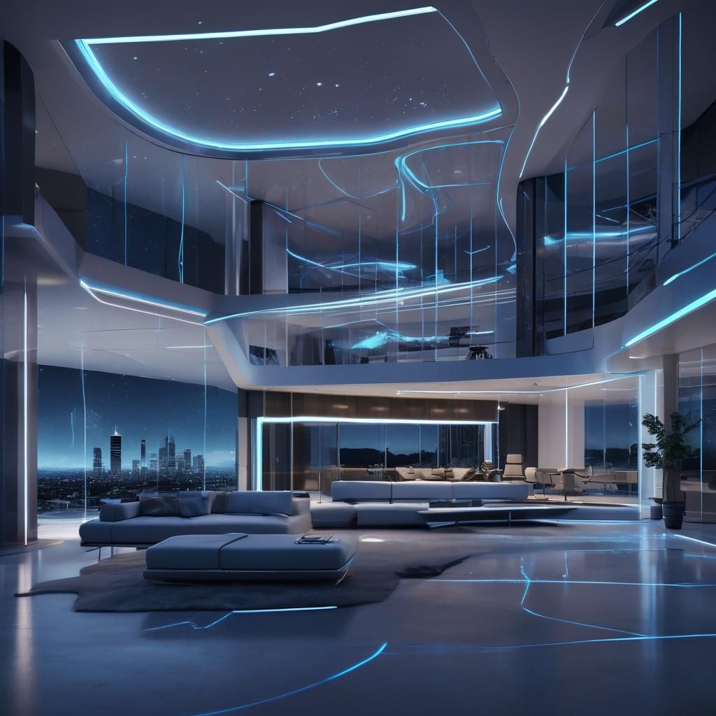 Ultramodern House with Alien Tech Aesthetic Concept Art