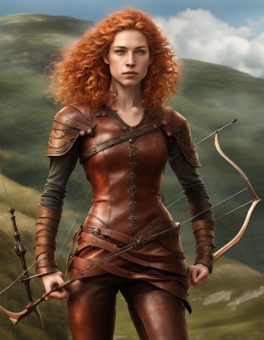 Beautiful Teenage Archer in Leather Armor