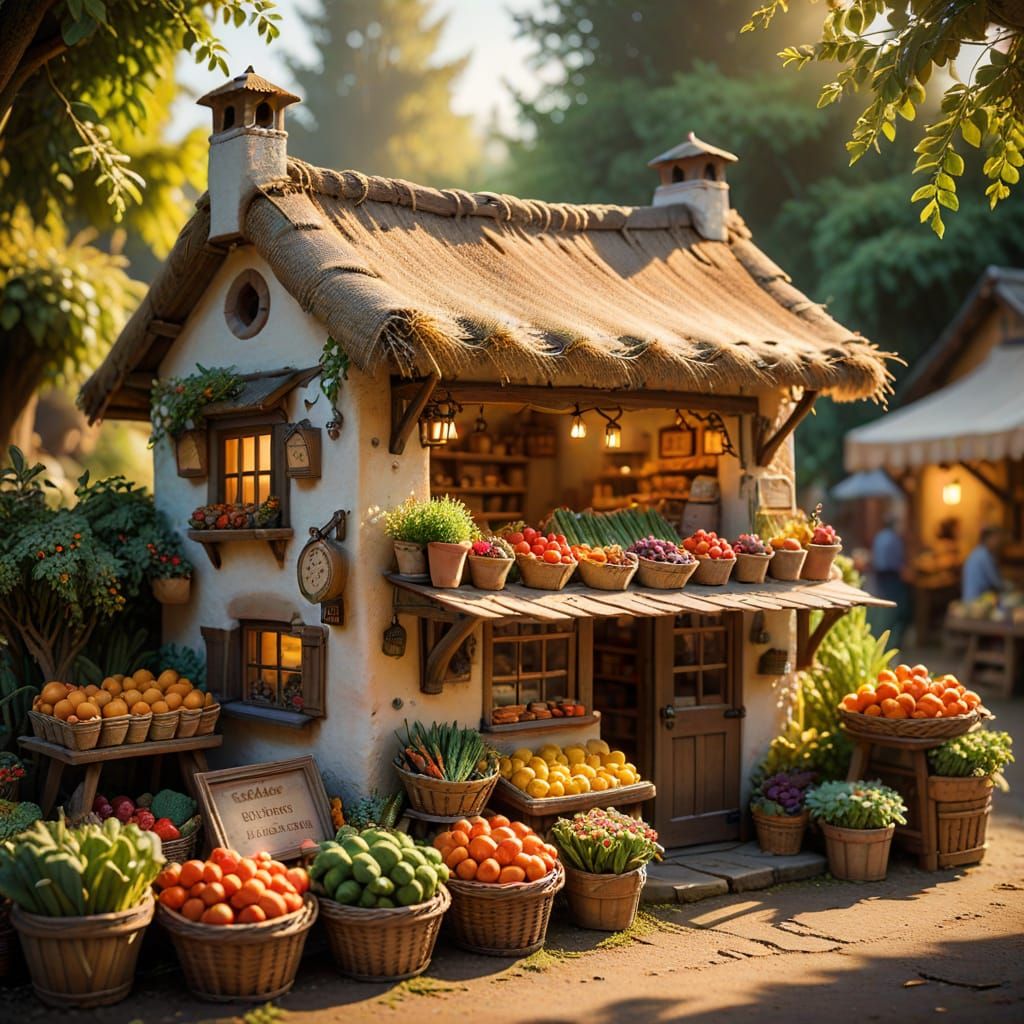 Miniature Bakery in Whimsical Forest Wonderland