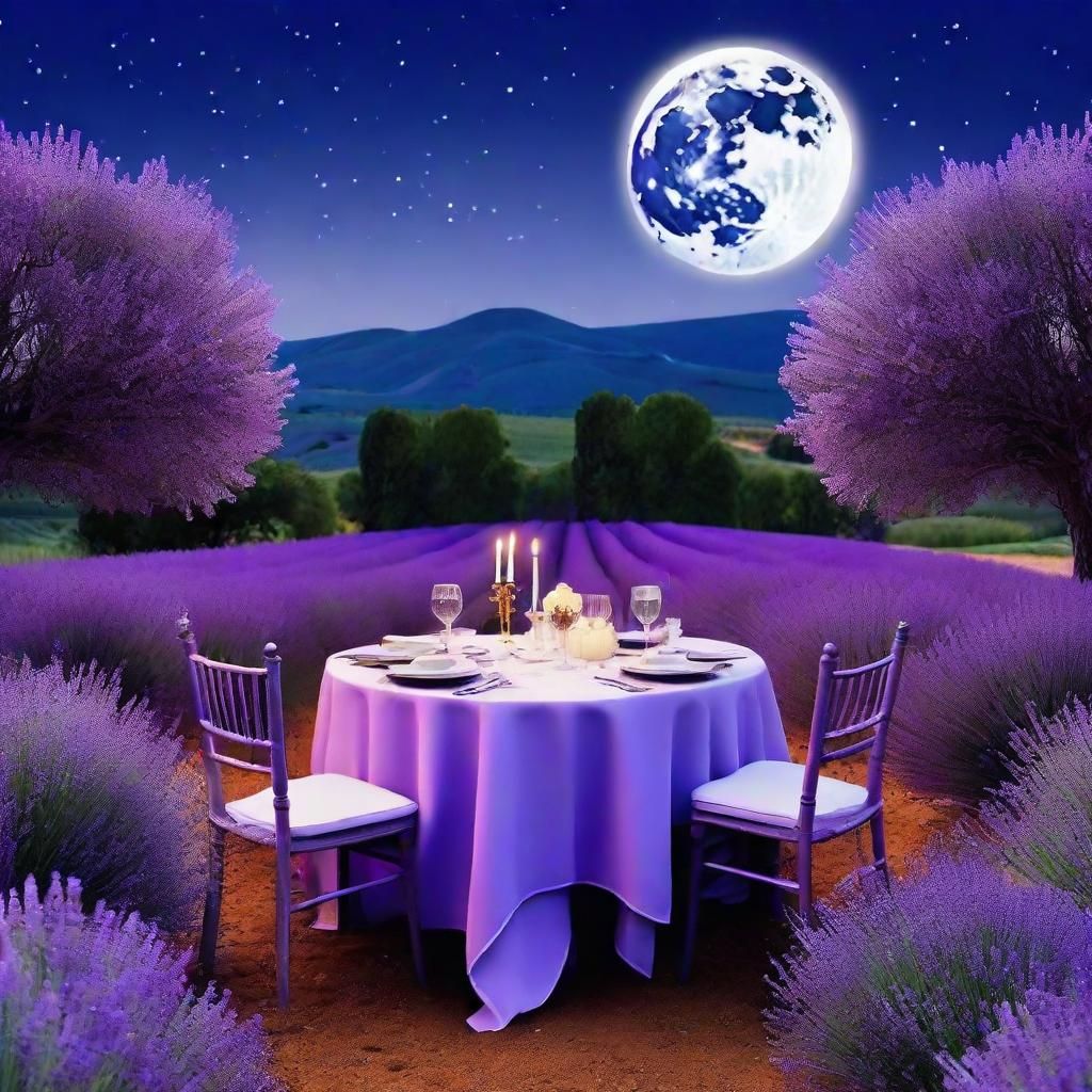 Romantic Dinner Under Lavender Moon