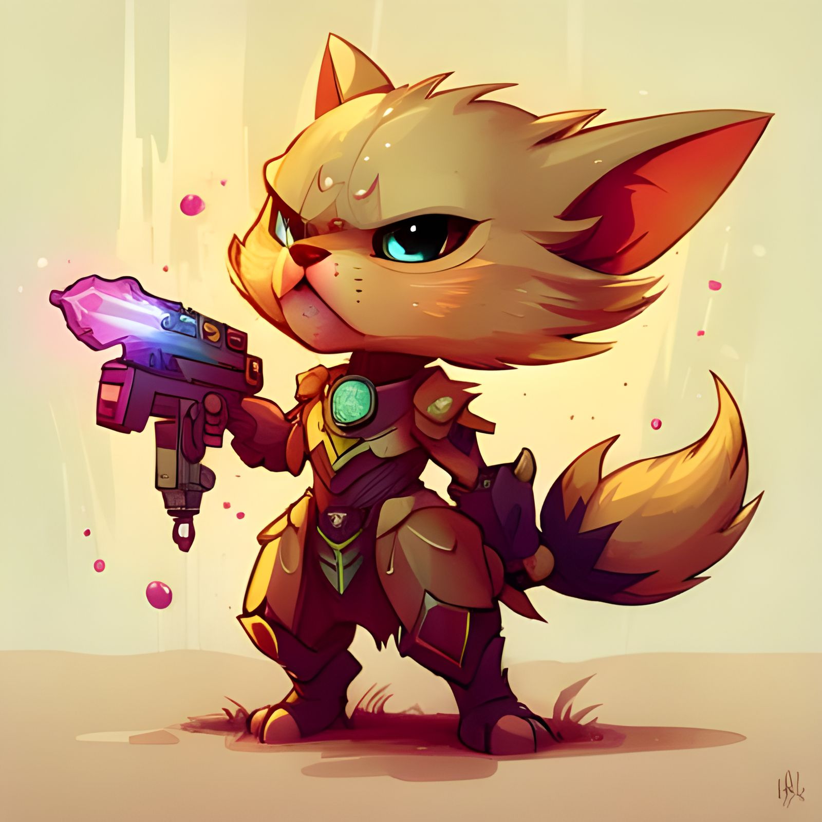 Detailed Chibi Anthro Megatron Splash Art