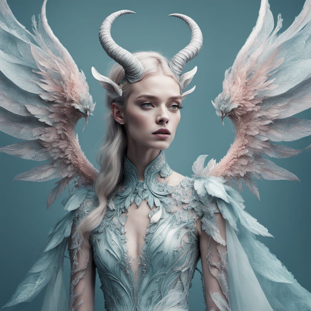 Fantasy Fashion Icon in Iridescent Gown