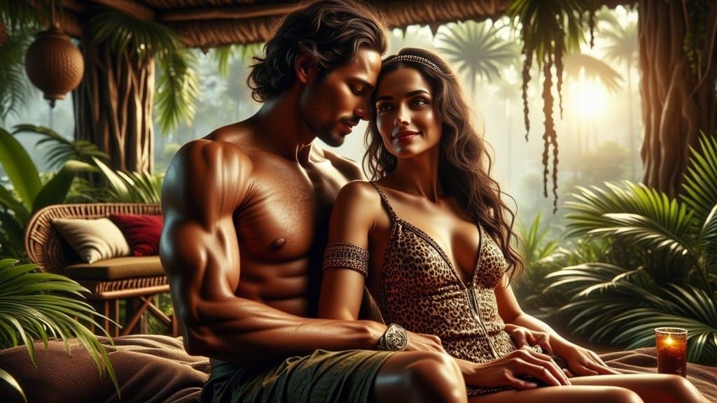 Tarzan and Jane Share a Tender Moment