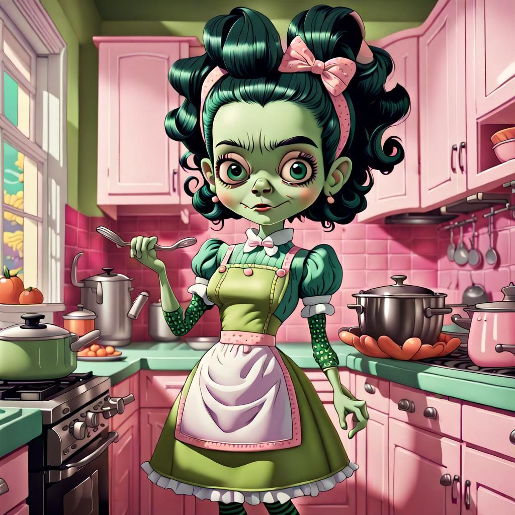 Frankenstein's Bride as Ultra Cute Pixel Art