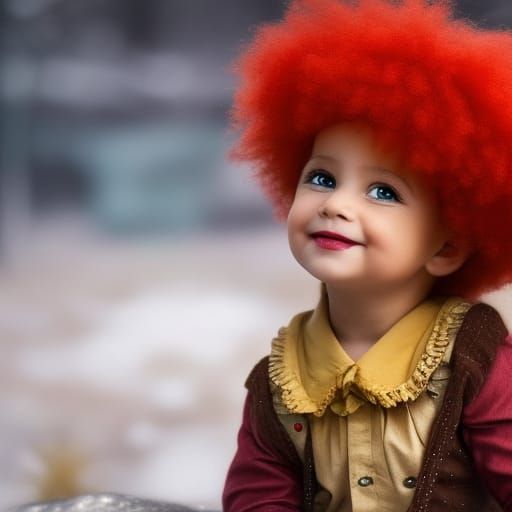 Happy Clown Portrait as Impasto Oil Painting