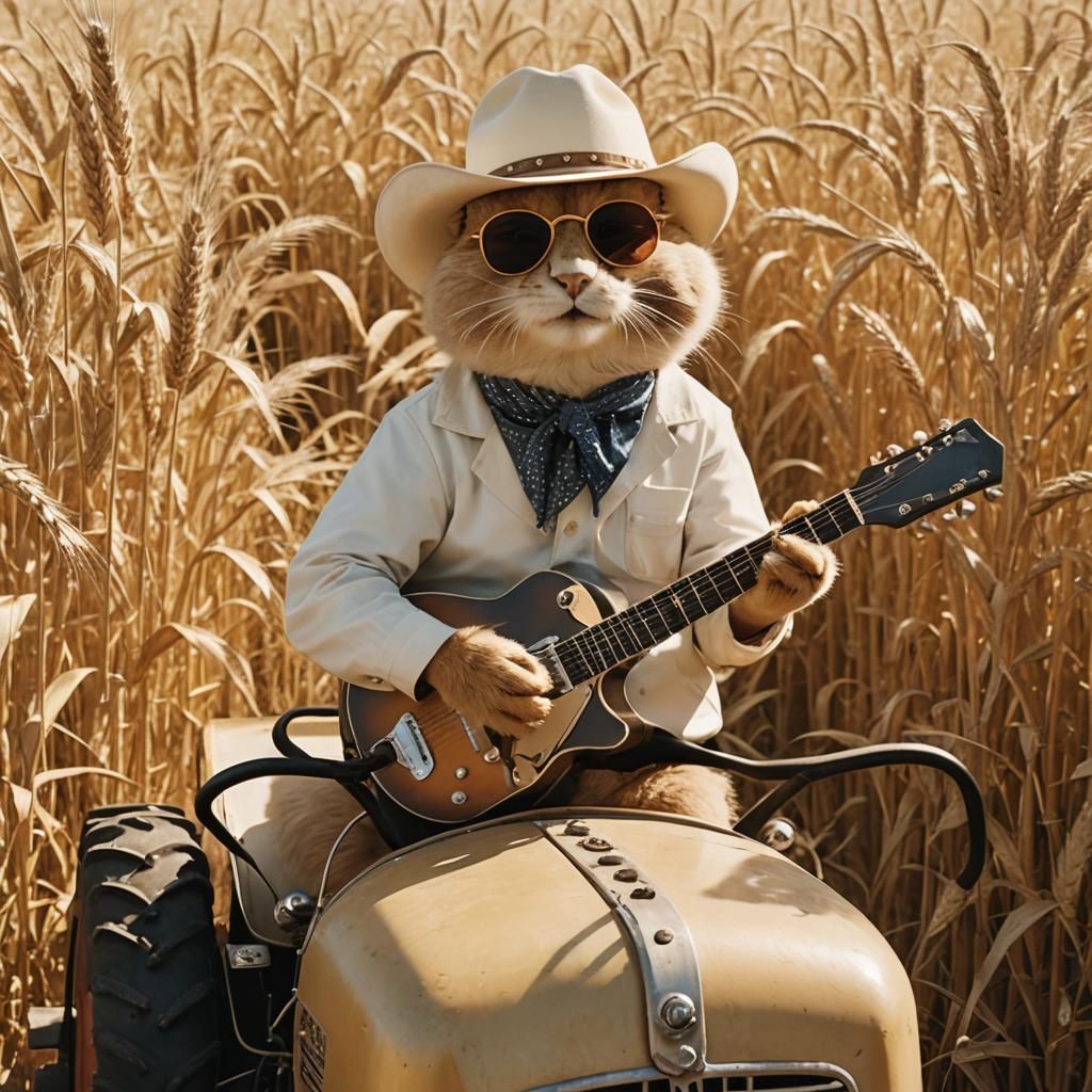 Gopher Cowboy Guitarist in Wheat Field, Film Still
