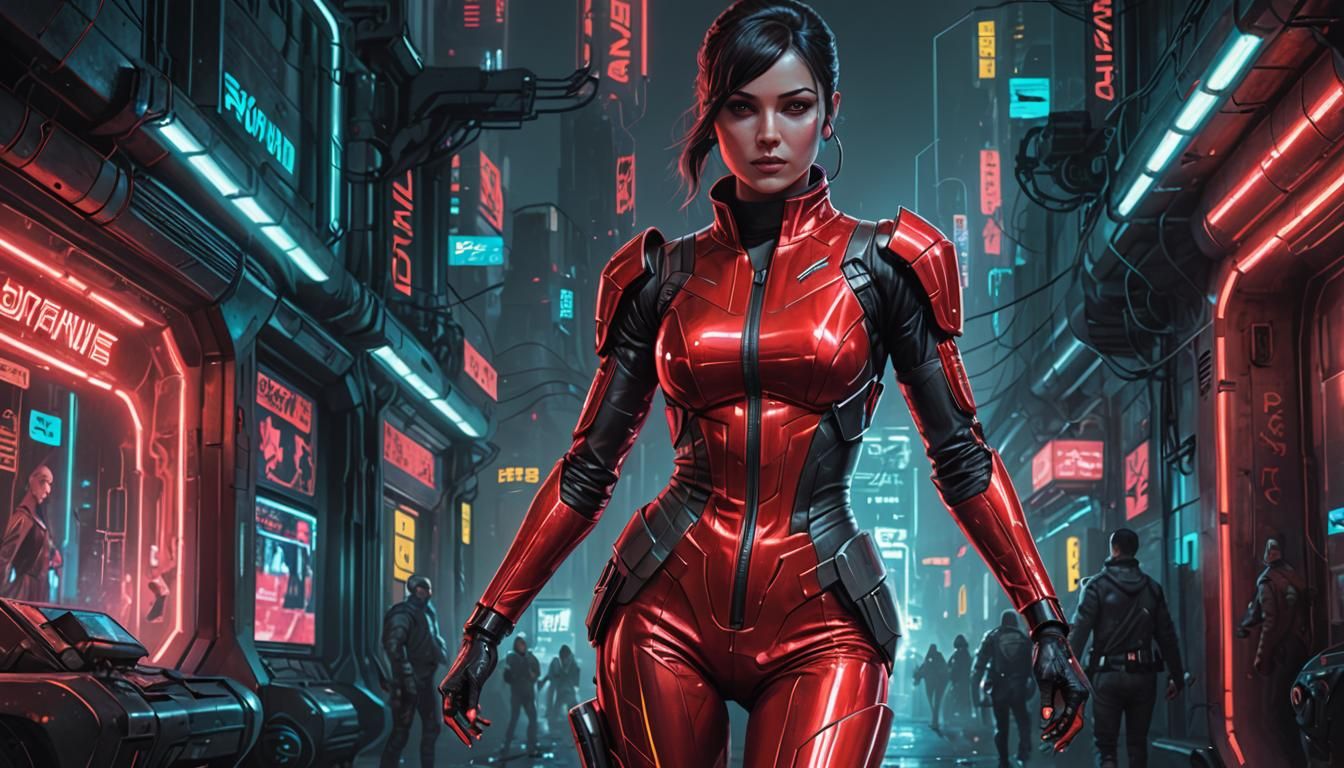 Sci-Fi Femme Fatale in Cyberpunk Style