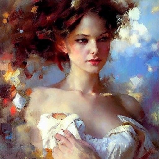 Steampunk Pin-Up in Oil Painting Style