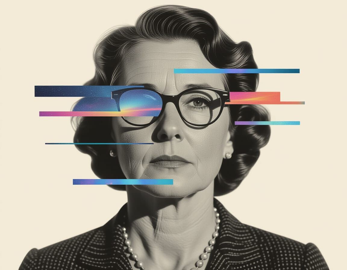 Glitch Art Portrait with Double Exposure