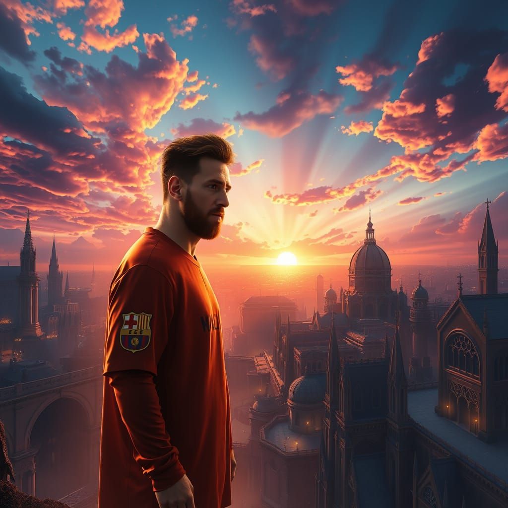 Majestic Golden Light Illuminates a Fantastical Metropolis