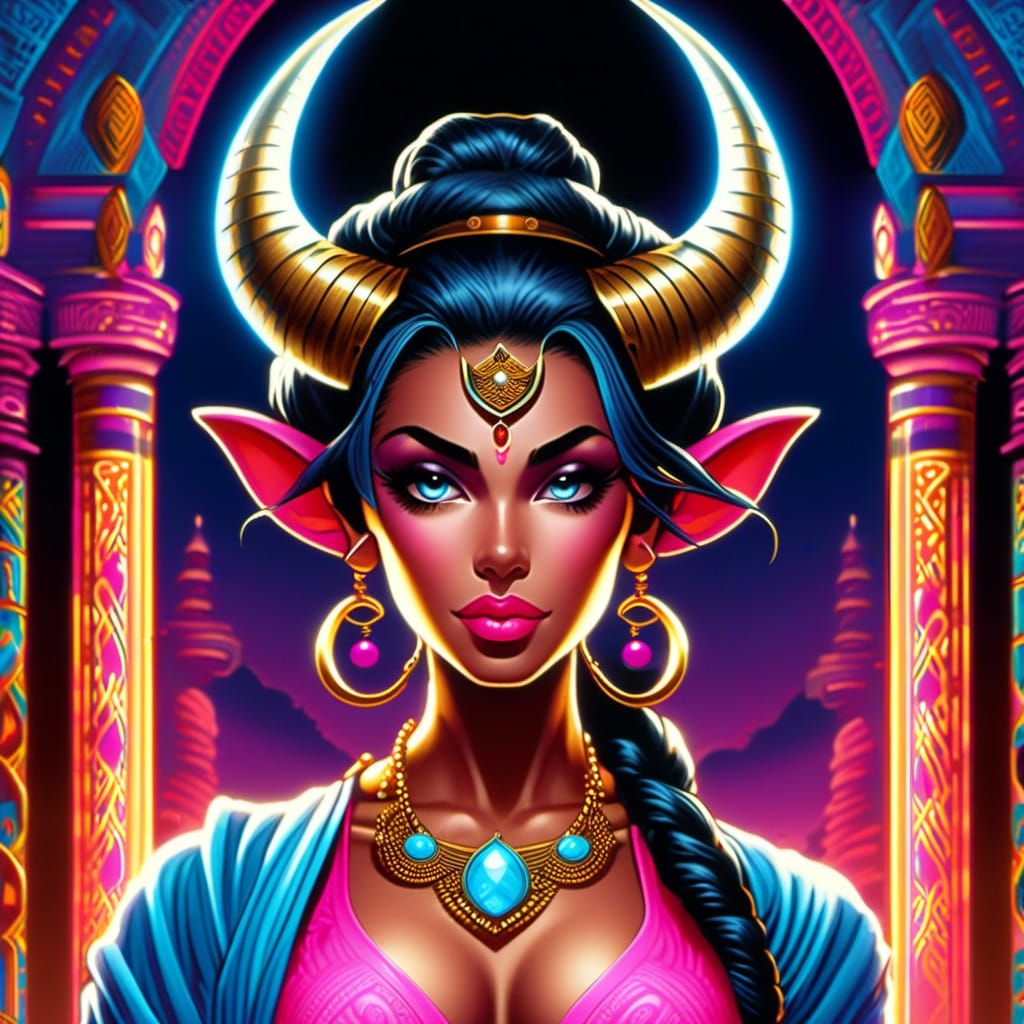 tiefling gypsy in pink