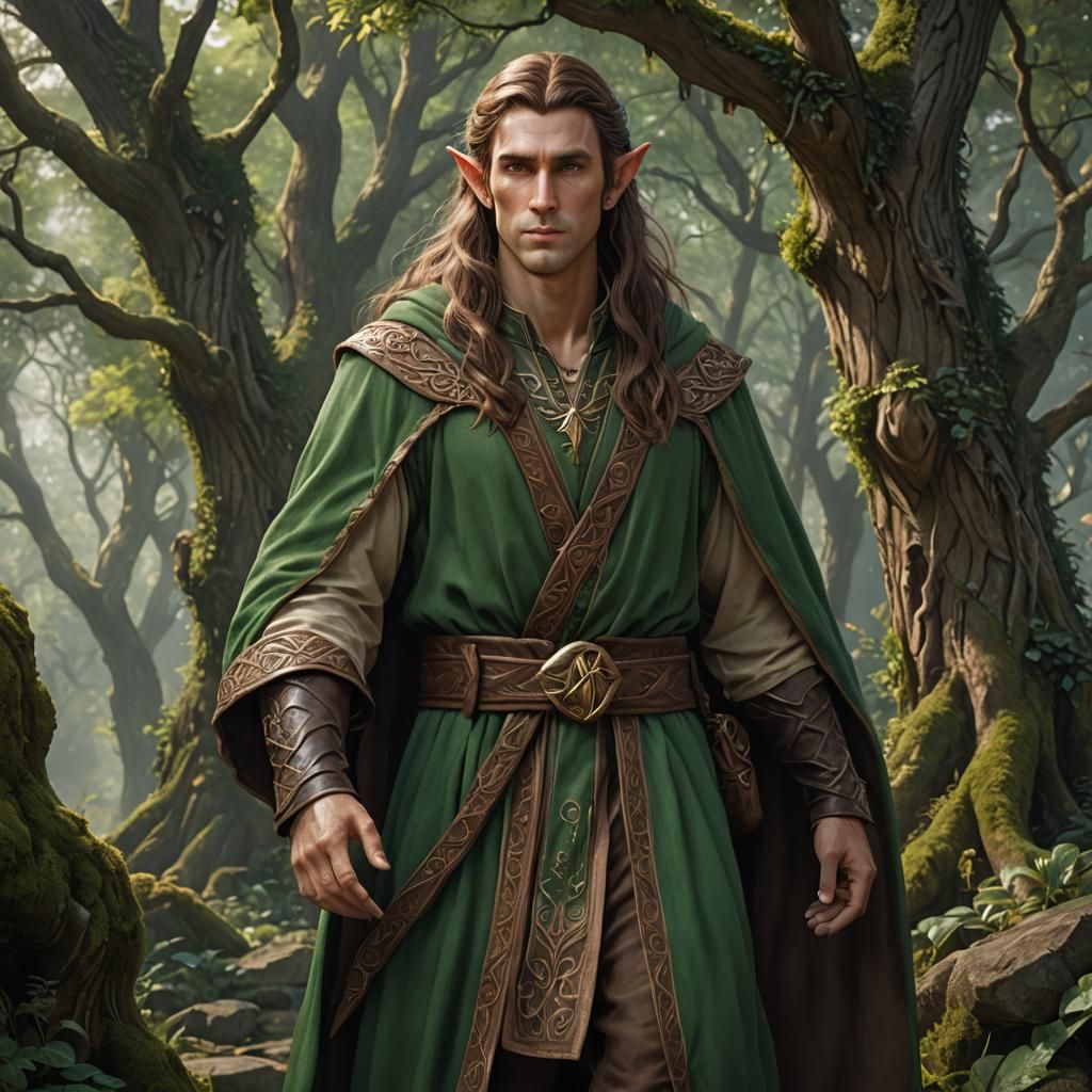 Male elf Nature Wizard (druid).