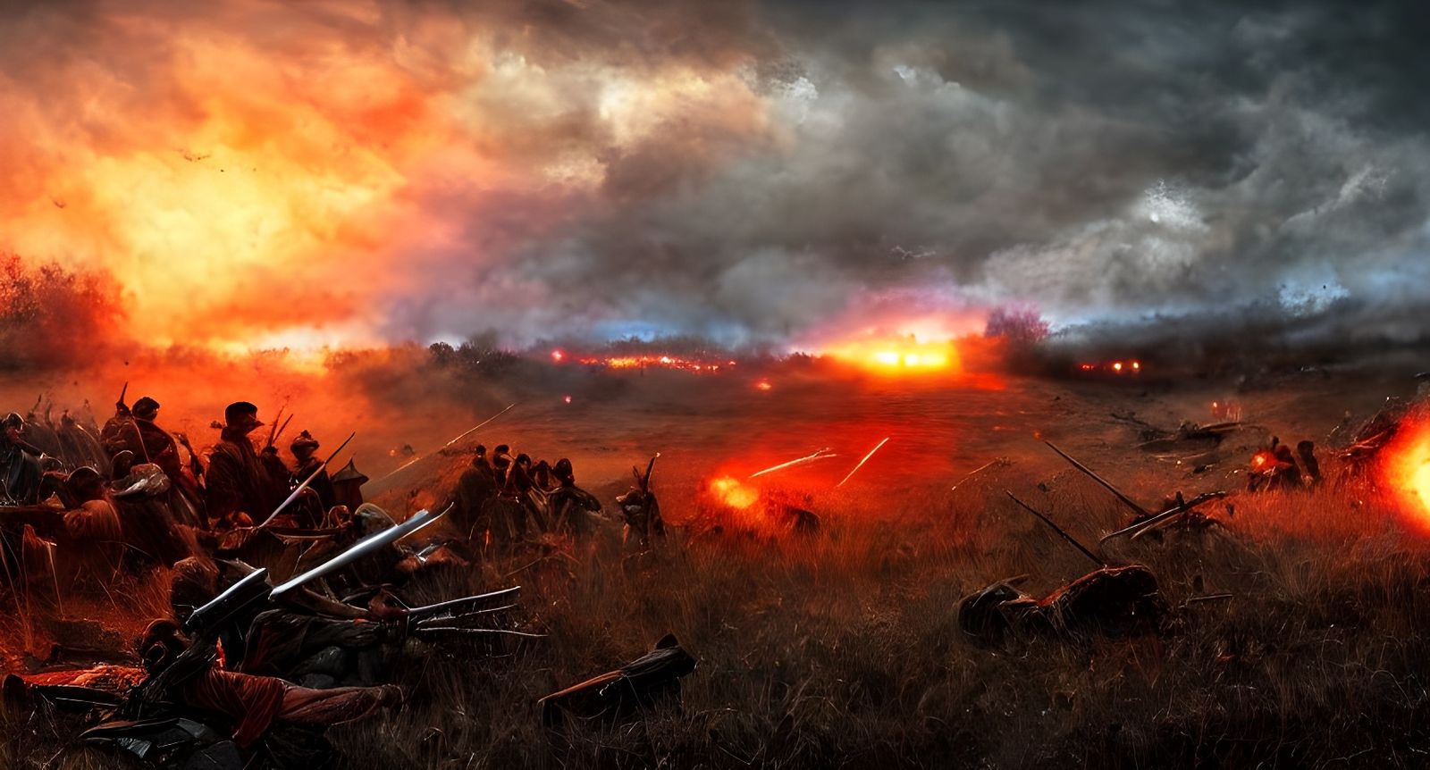 Civil War Battlefield Aftermath in Hyperrealism
