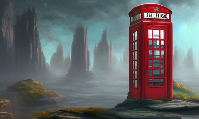 Phone Booth Time Machine in Detailed Matte Painting