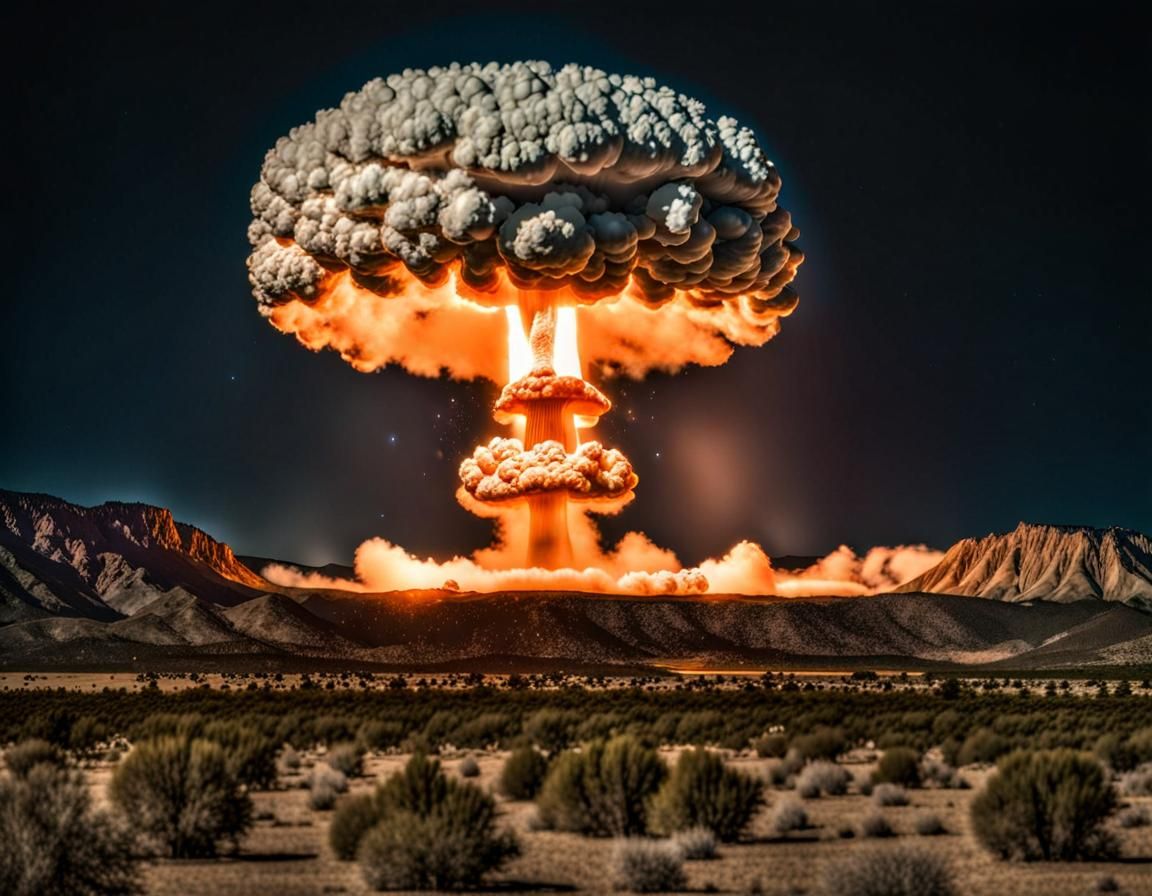 Trinity Nuclear Test: Hyperrealistic Mushroom Cloud