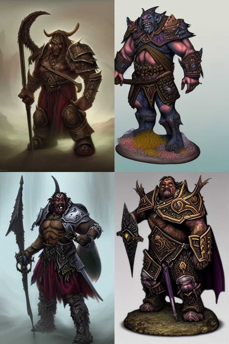 Orc Paladin Guardian in Detailed Matte Painting Style