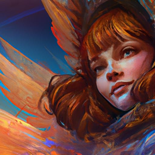 Six winged angel painting