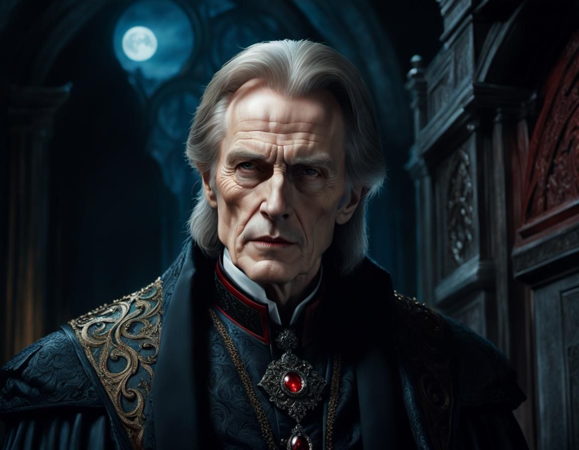 Elder Vampire Portrait in Moody, Detailed Style
