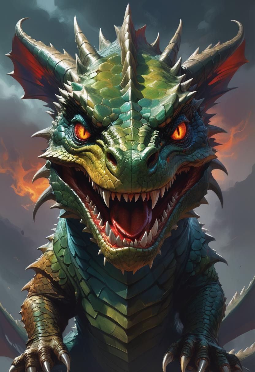 Sinister Fierce Dragon by Rutkowski Style