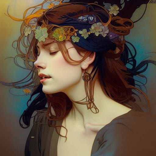 Art Nouveau Portrait in 8k Resolution