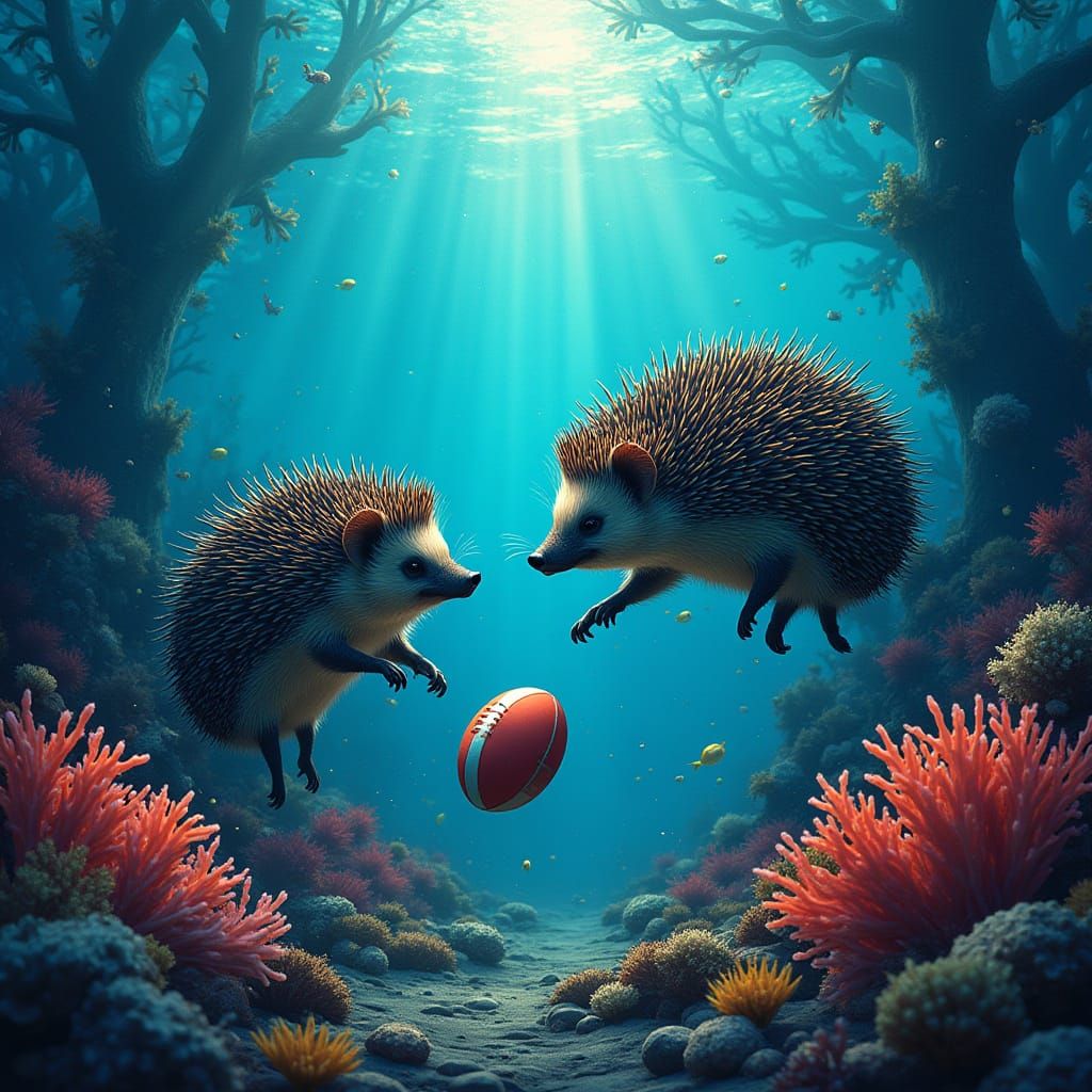 Underwater Rugby Match in Life Beneath the Waves Style