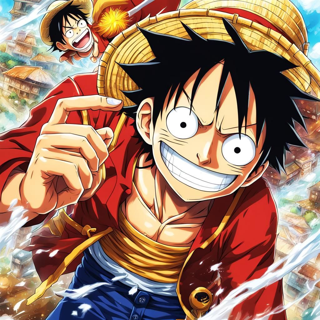 Luffy in Anime Key Visual Style