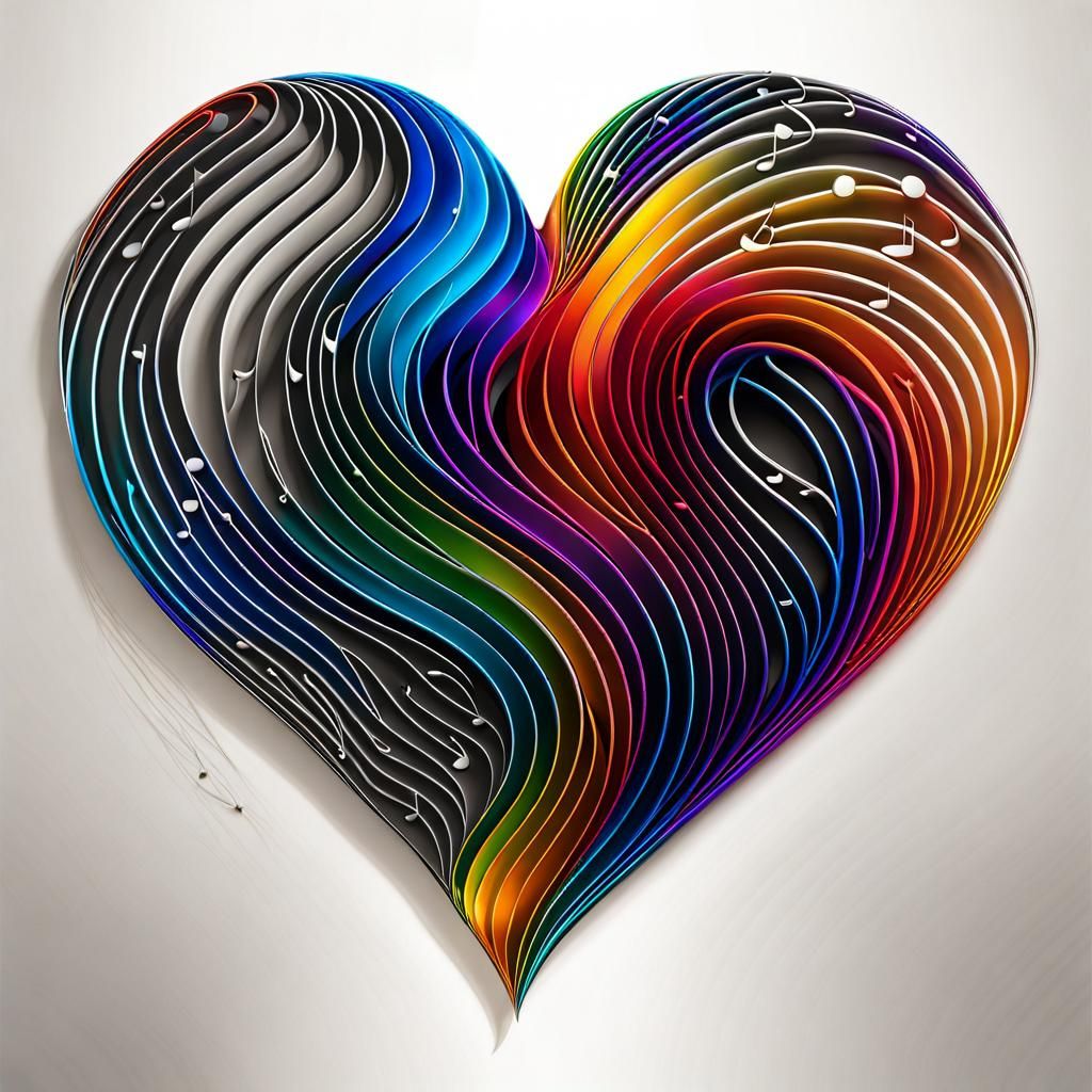 Pride and Unity Heart in Abstract Line Art