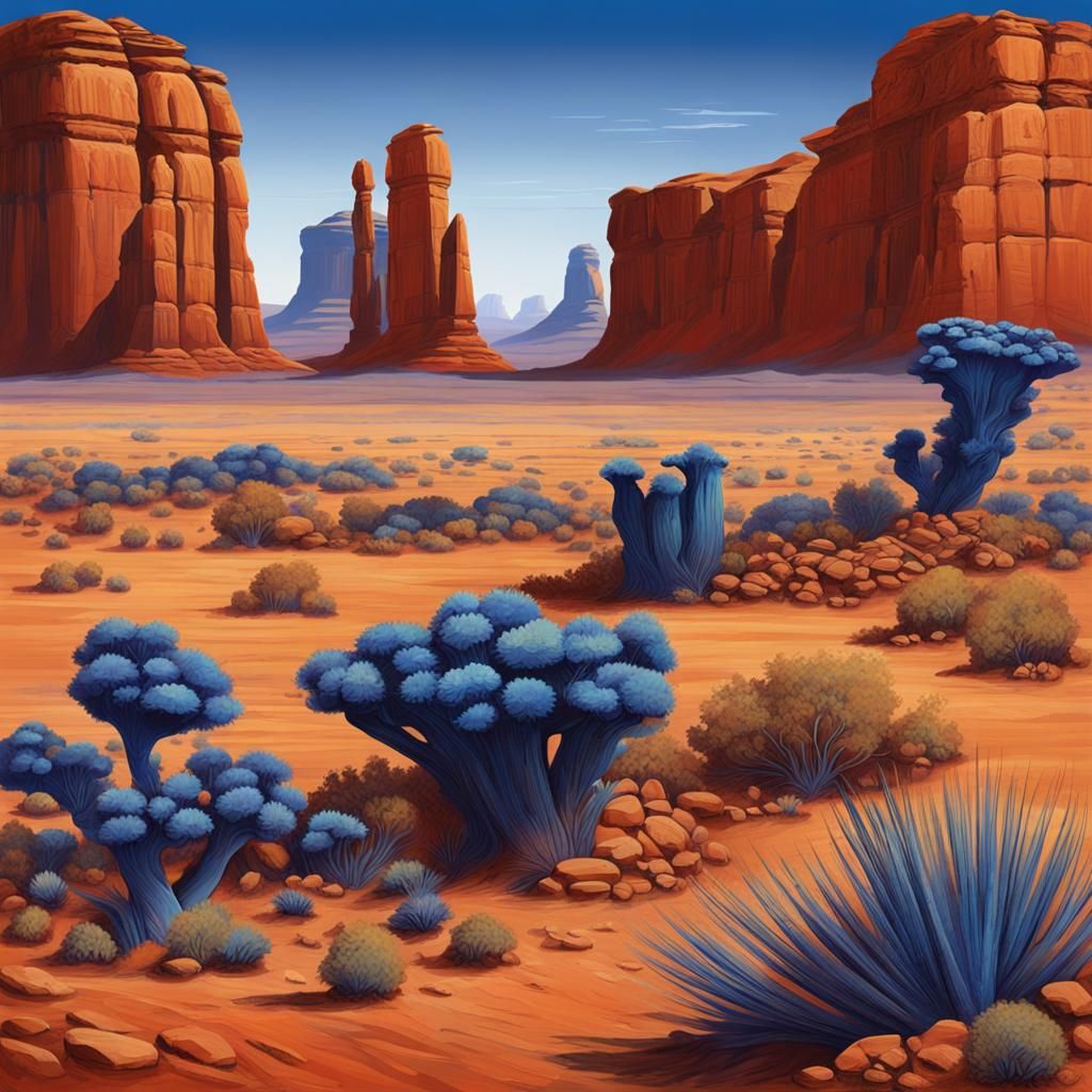 Dramatic Western Desert Landscape with Inselbergs