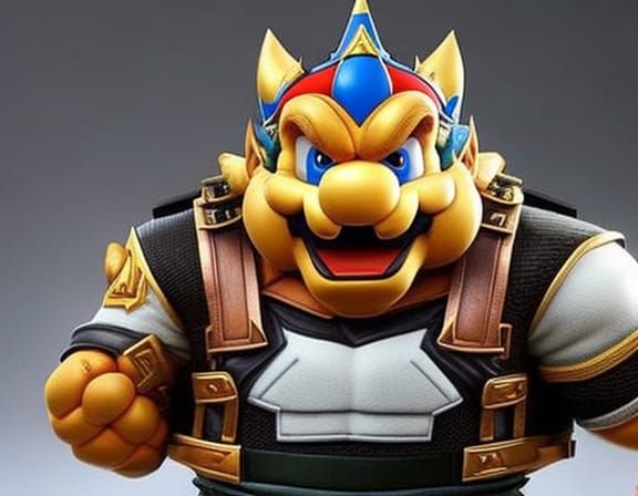 Hyperrealistic 3D Bowser from Super Mario Brothers