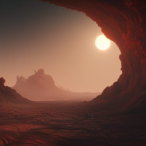Detailed Matte Painting of Life on Mars