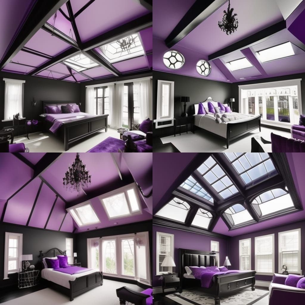 Beautiful skylight gothic bedroom black walls beautiful skyl...
