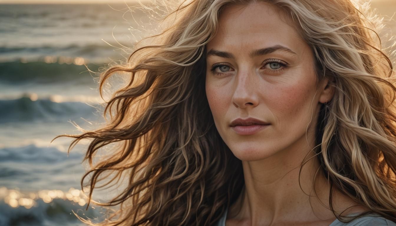 Striking Woman Portrait in Soft, Warm Light