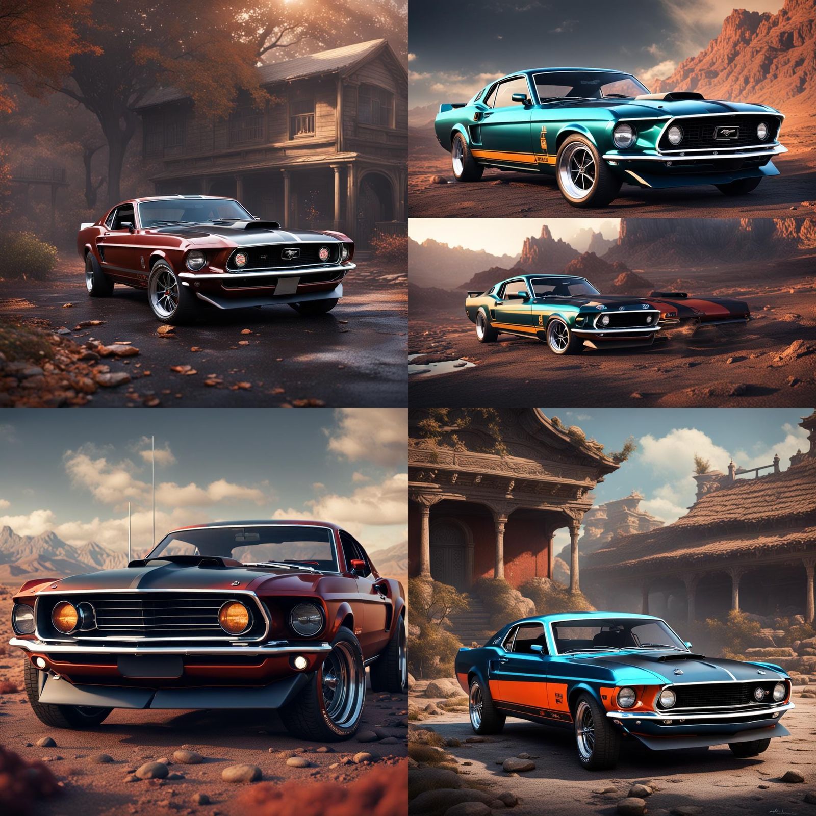 1969 Ford Mustang: Detailed Matte Painting