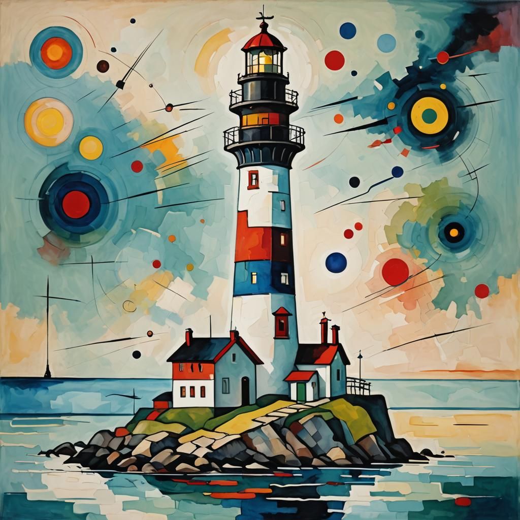 Abstract Lighthouse in Early 20th Century Style