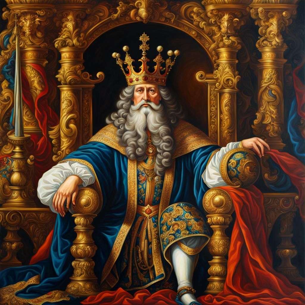 Detailed King Illustration in Renaissance Style