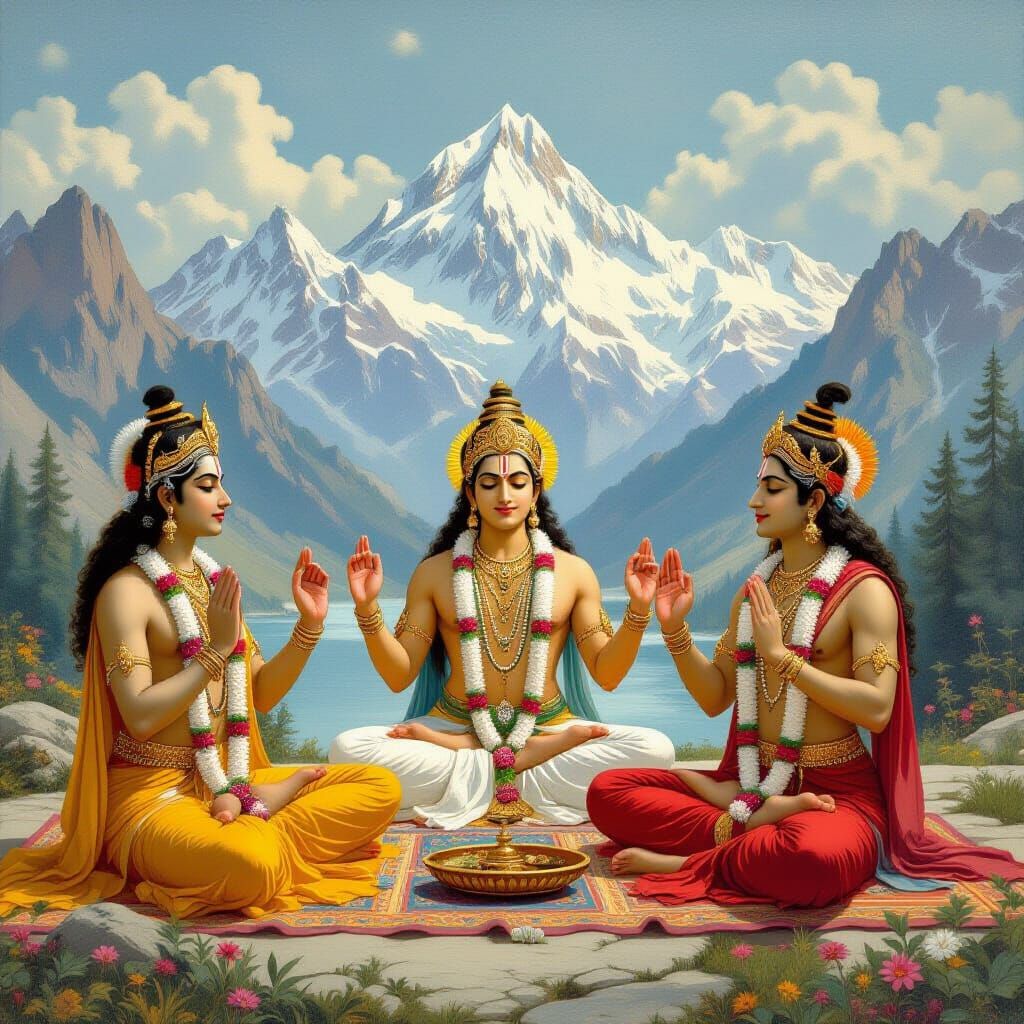 Hindu Trinity Yoga Sadhana in Himalayan Serenity