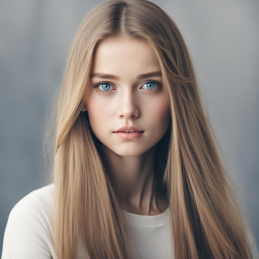 Portrait of a Young Woman with Blue Eyes