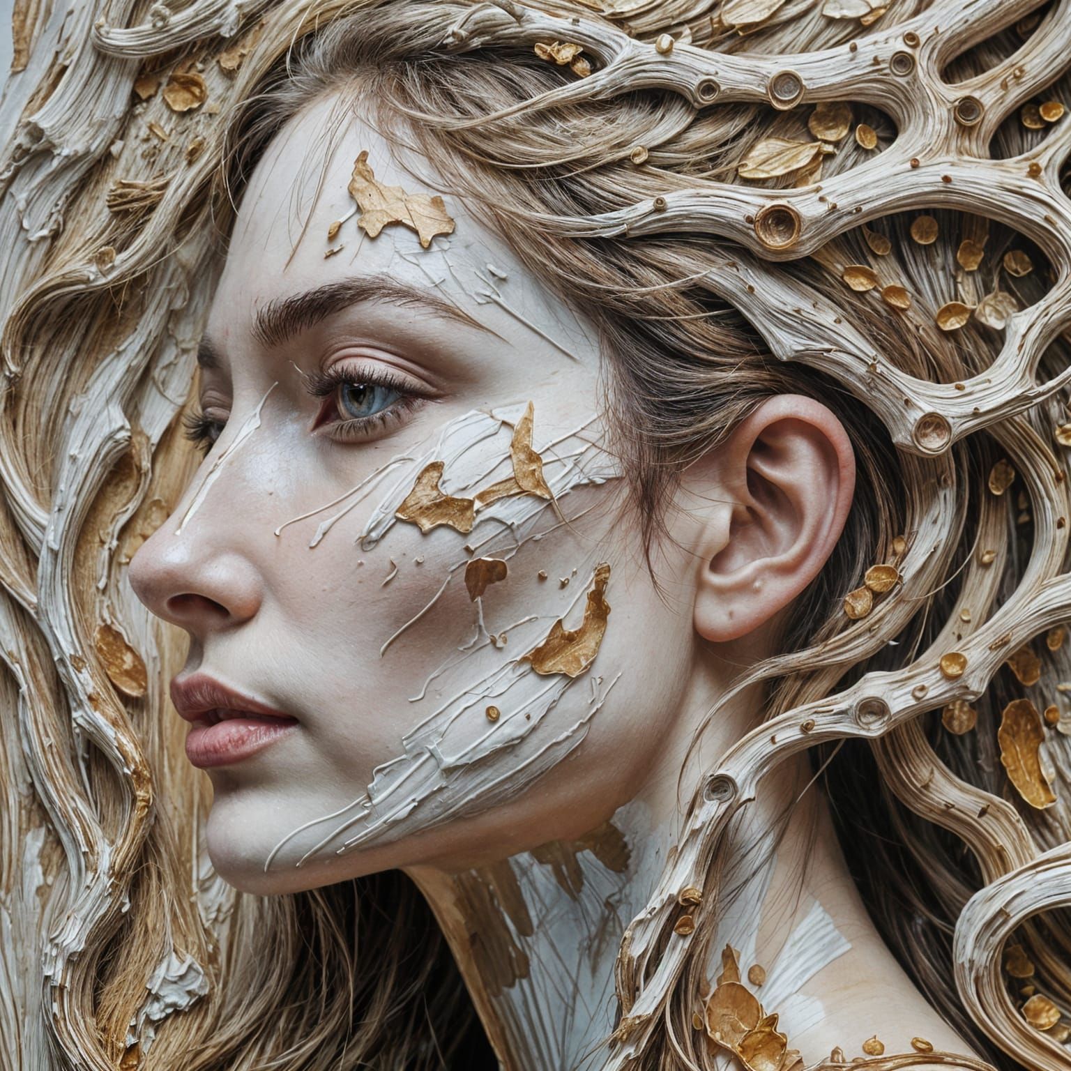 Surreal Impressionistic Portrait of Woman's Face