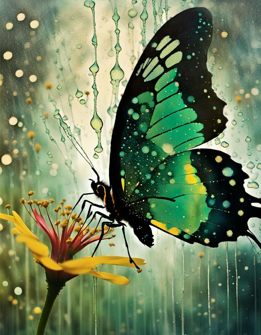 Emerald Swallowtail Butterfly in Magical Fantasy Style