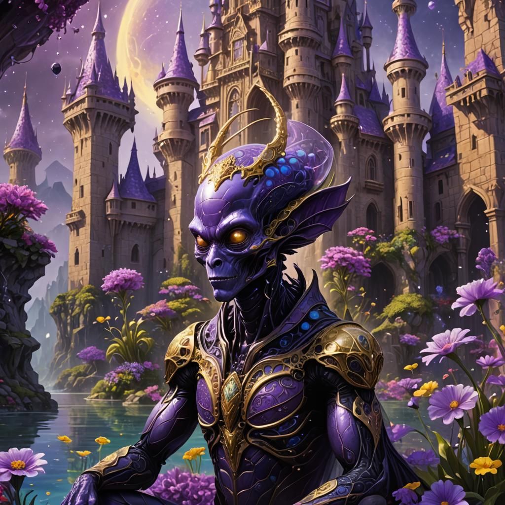 Alien by Underwater Castle: Dark Fantasy Concept Art