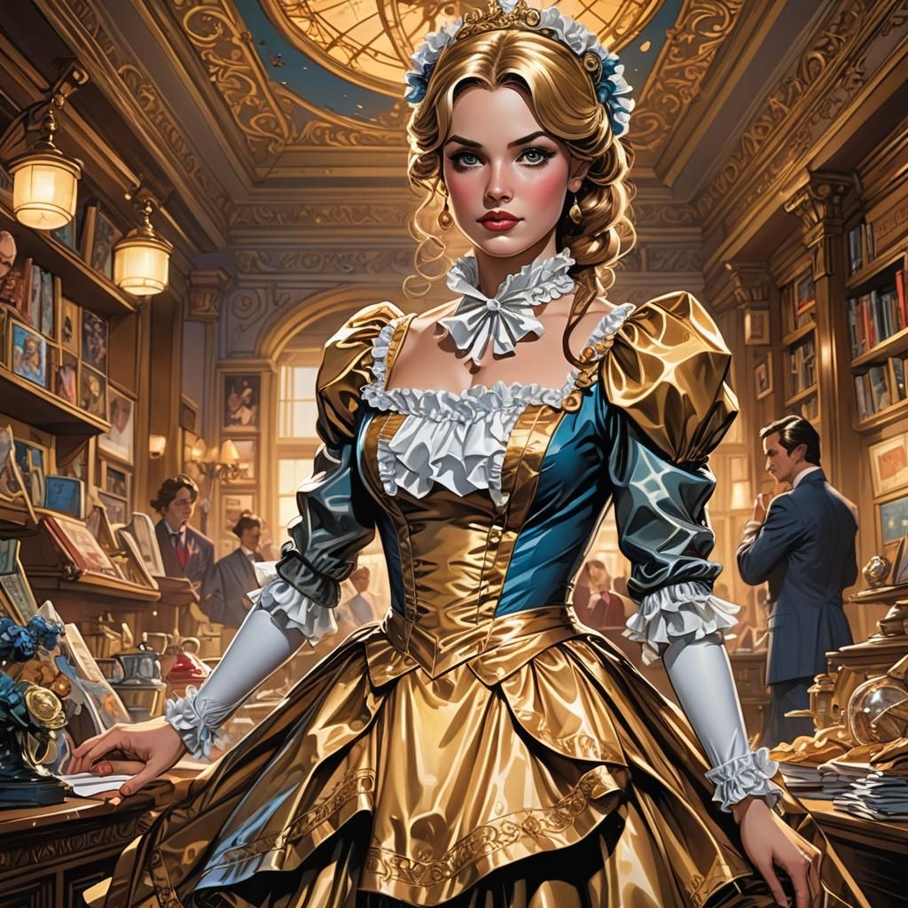 Glamorous Sissymaid in Comic Book Style